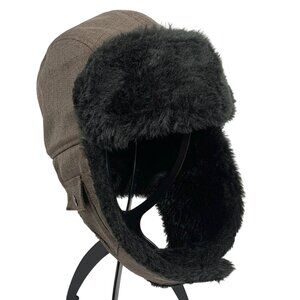 The North Face Nylon Trapper Faux Fur Lining Bomber Hat w/ Earmuffs + Bill